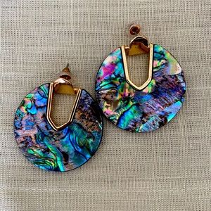 Holographic marbled statement earrings
